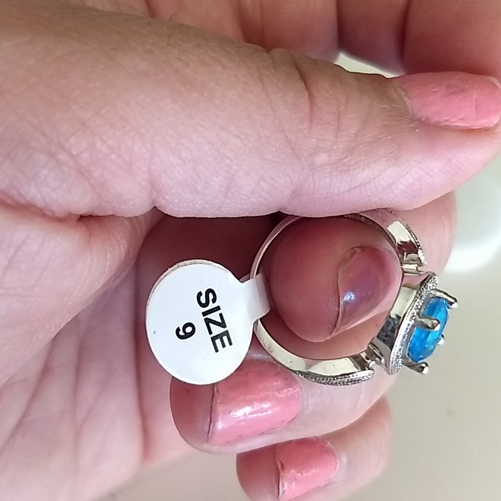 NEW Sterling Ring blue💙stone 925 - Picture 7 of 10